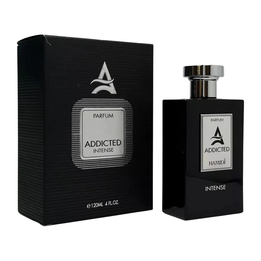 Hamidi Addicted Intense Parfum manufacturer bottle, linked from the supplied product catalogue.