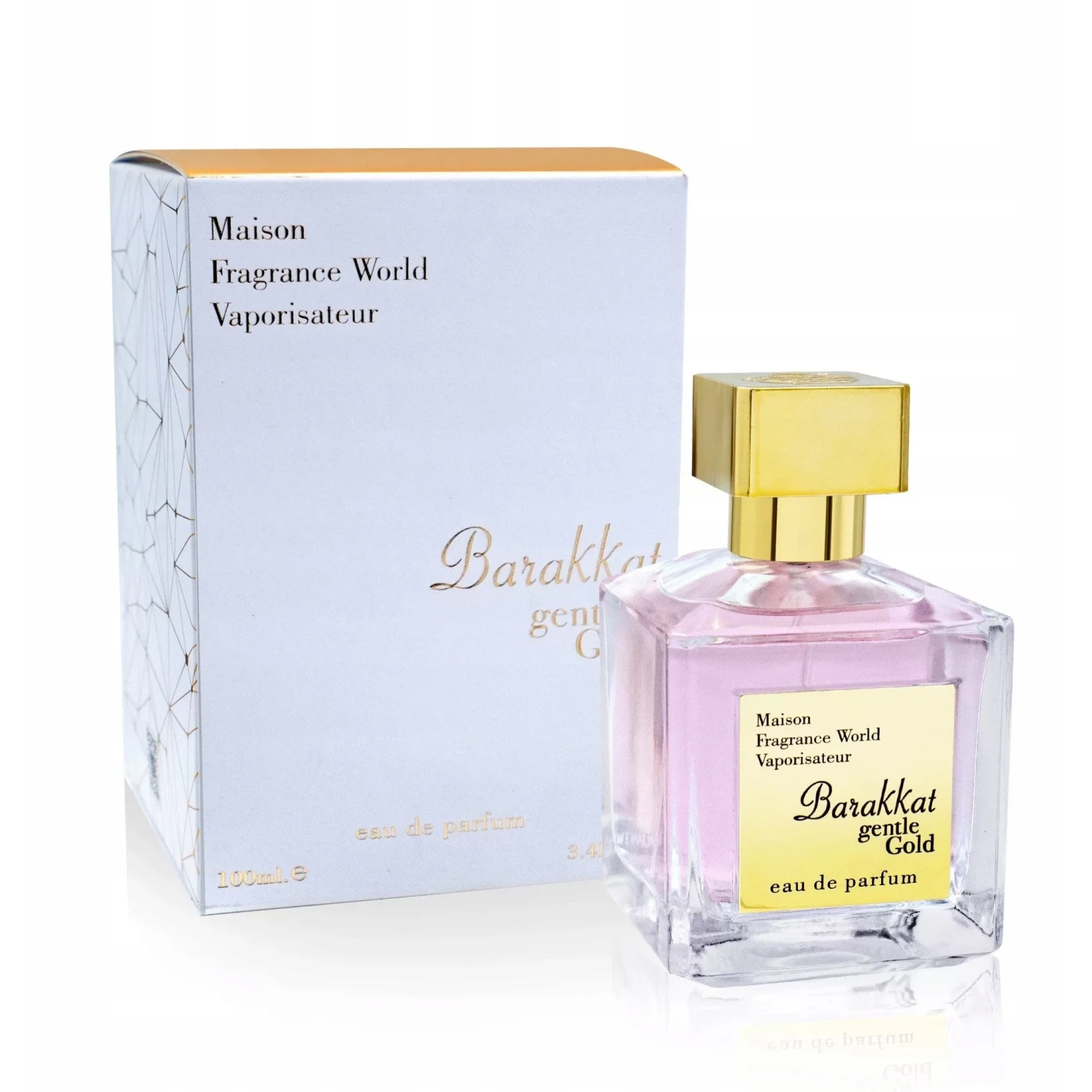 Fragrance World Barakkat Gentle Gold manufacturer bottle, linked from the supplied product catalogue.