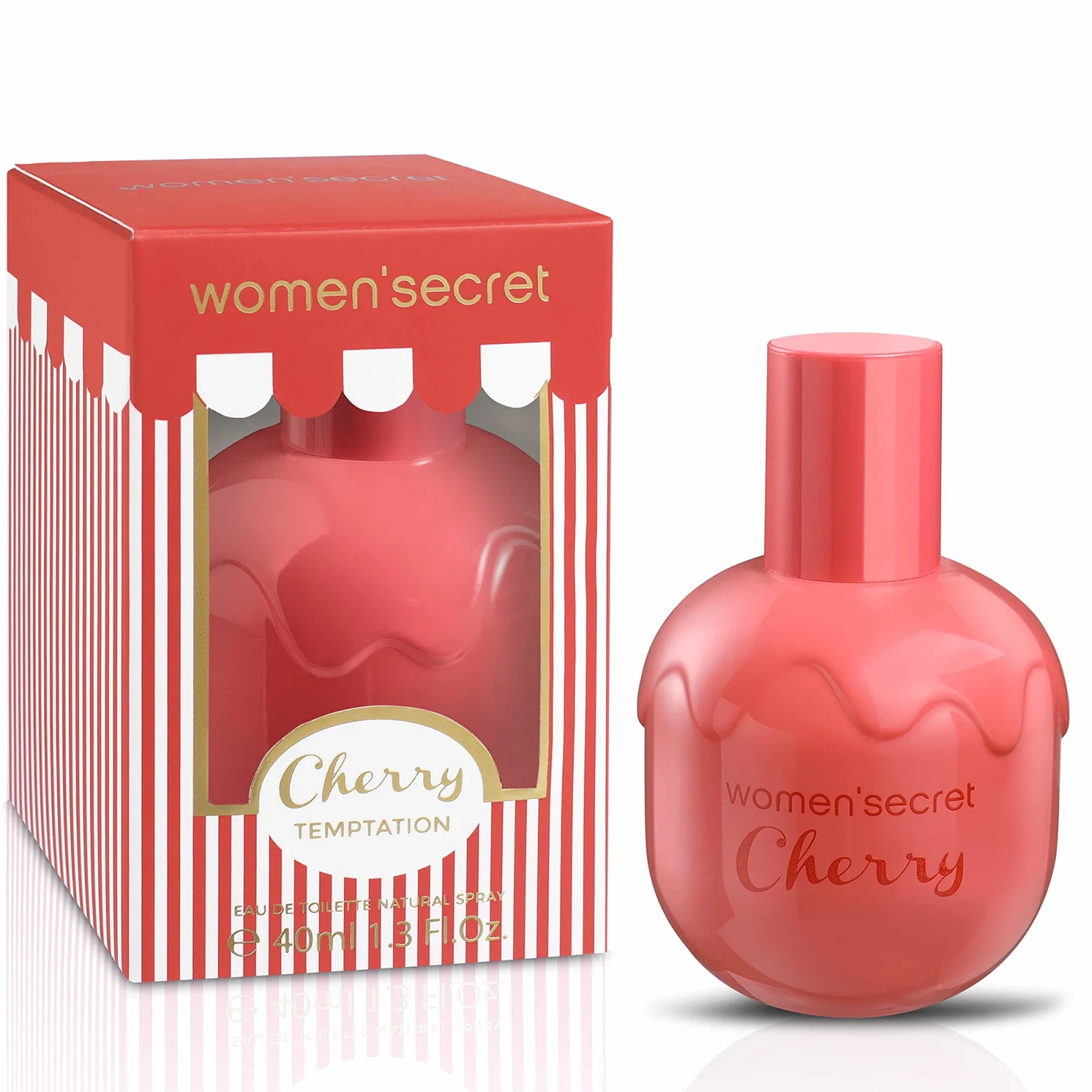 Women'secret Cherry Temptation manufacturer bottle, linked from the supplied product catalogue.