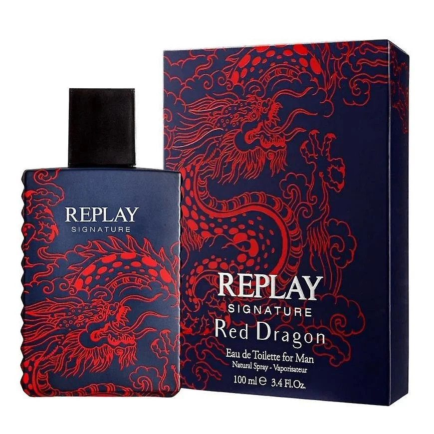 Replay Signature Red Dragon manufacturer bottle, linked from the supplied product catalogue.