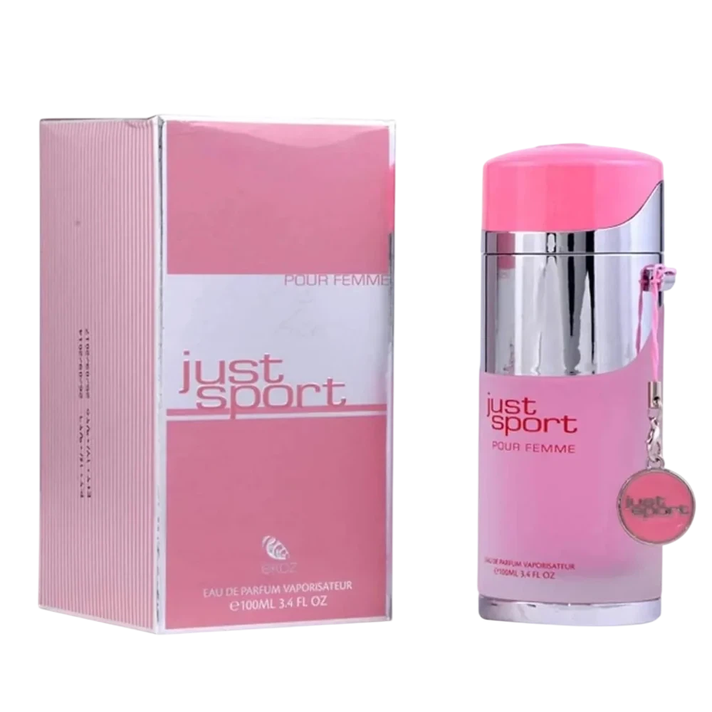 Ekoz Just Sport Pour Femme manufacturer bottle, linked from the supplied product catalogue.