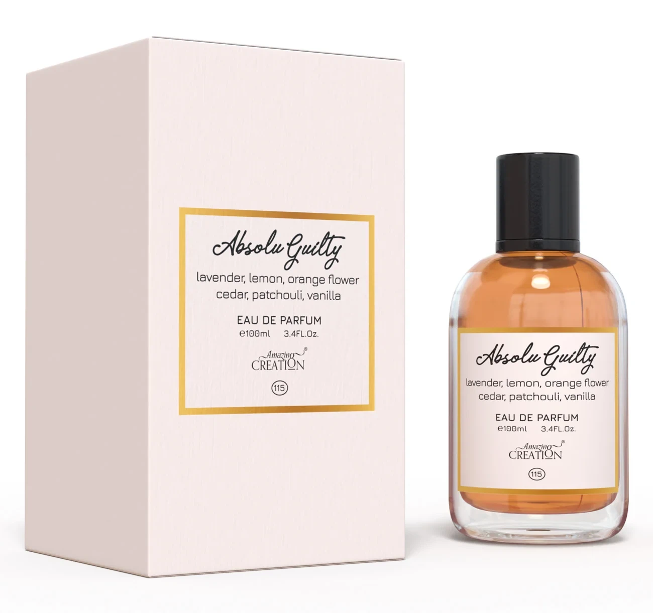 Amazing Creation Absolu Guilty PFB 115 manufacturer bottle, linked from the supplied product catalogue.