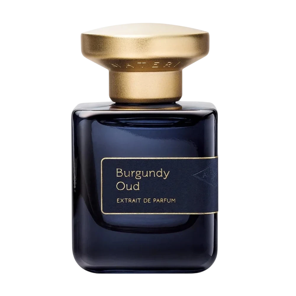 Atelier Materi Burgundy Oud Oriental Woody manufacturer bottle, linked from the supplied product catalogue.