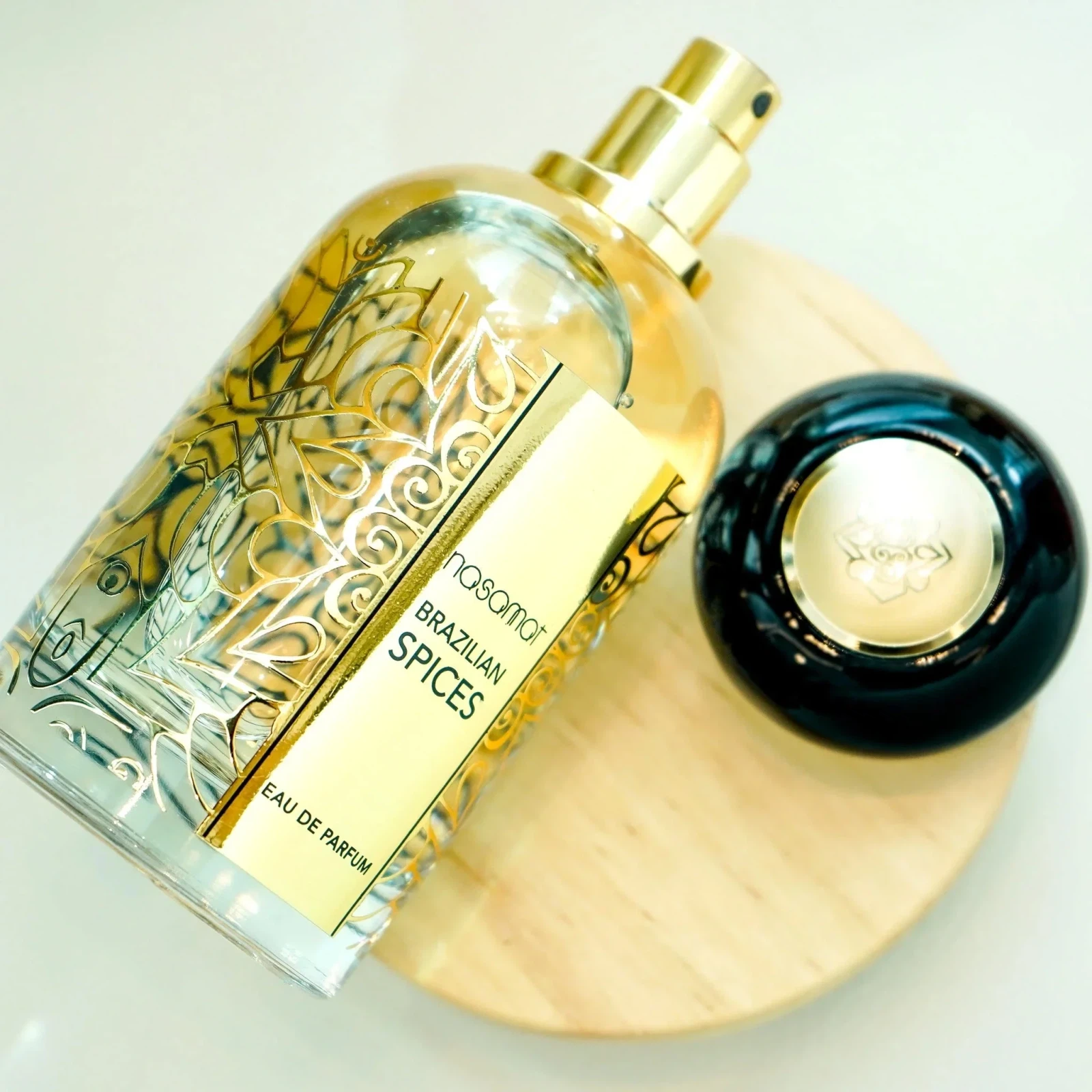 Nasamat Brazilian Spices gold manufacturer bottle, linked from the supplied product catalogue.