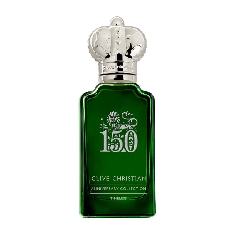 Clive Christian 150 Anniversary Collection Timeless Spray manufacturer bottle, linked from the supplied product catalogue.