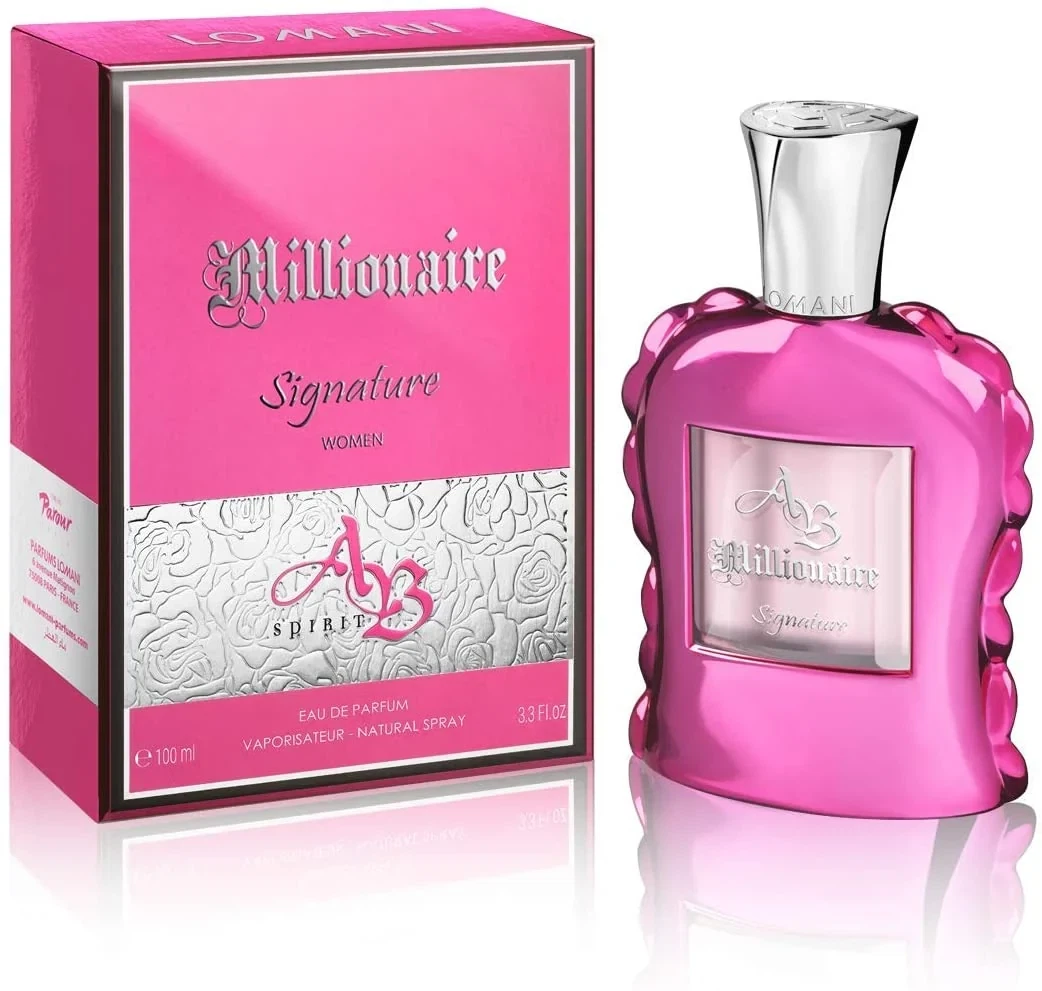 Lomani AB Millionaire Signature manufacturer bottle, linked from the supplied product catalogue.