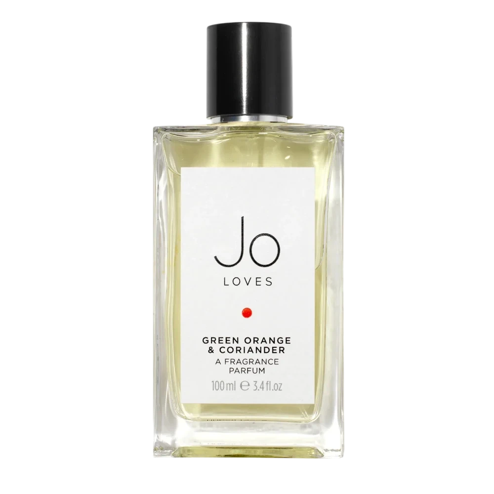 Jo Loves Green Orange & Coriander Parfum Citrus Aromatic manufacturer bottle, linked from the supplied product catalogue.