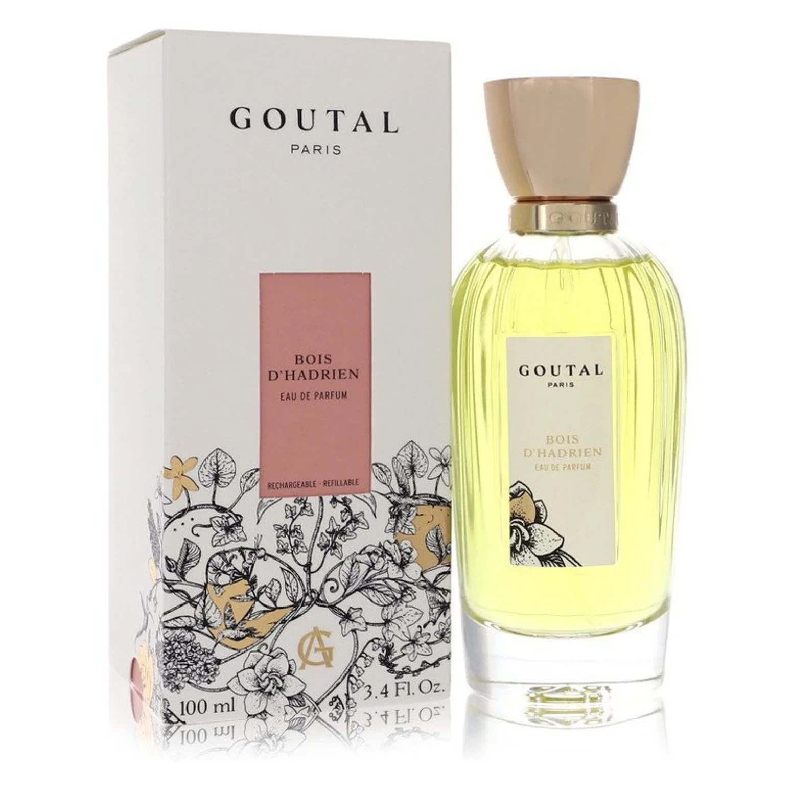 Goutal Bois D'Hadrien Refillable manufacturer bottle, linked from the supplied product catalogue.