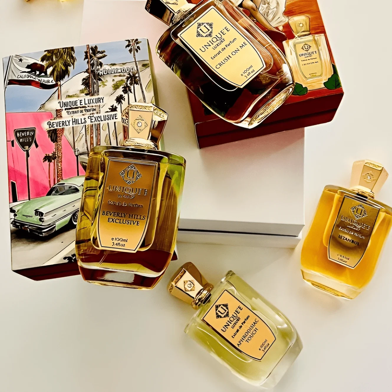 Unique'e Luxury Aphrodisiac Touch manufacturer bottle, linked from the supplied product catalogue.