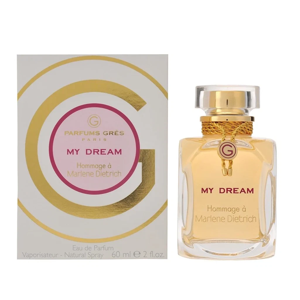 Parfums Gres MY DREAM HOMMAGE A MARLENE DIETRICH manufacturer bottle, linked from the supplied product catalogue.