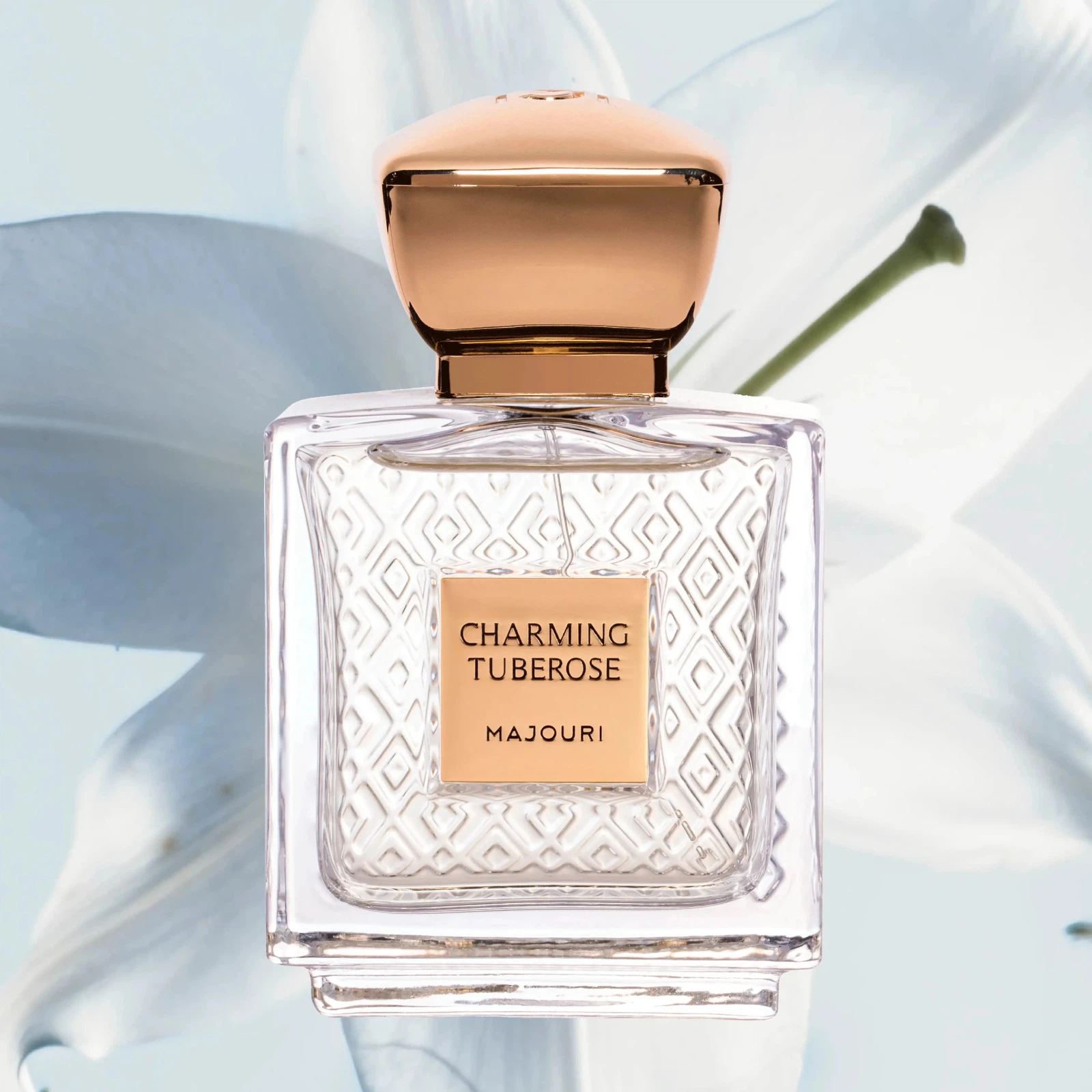 Majouri Charming Tuberose manufacturer bottle, linked from the supplied product catalogue.