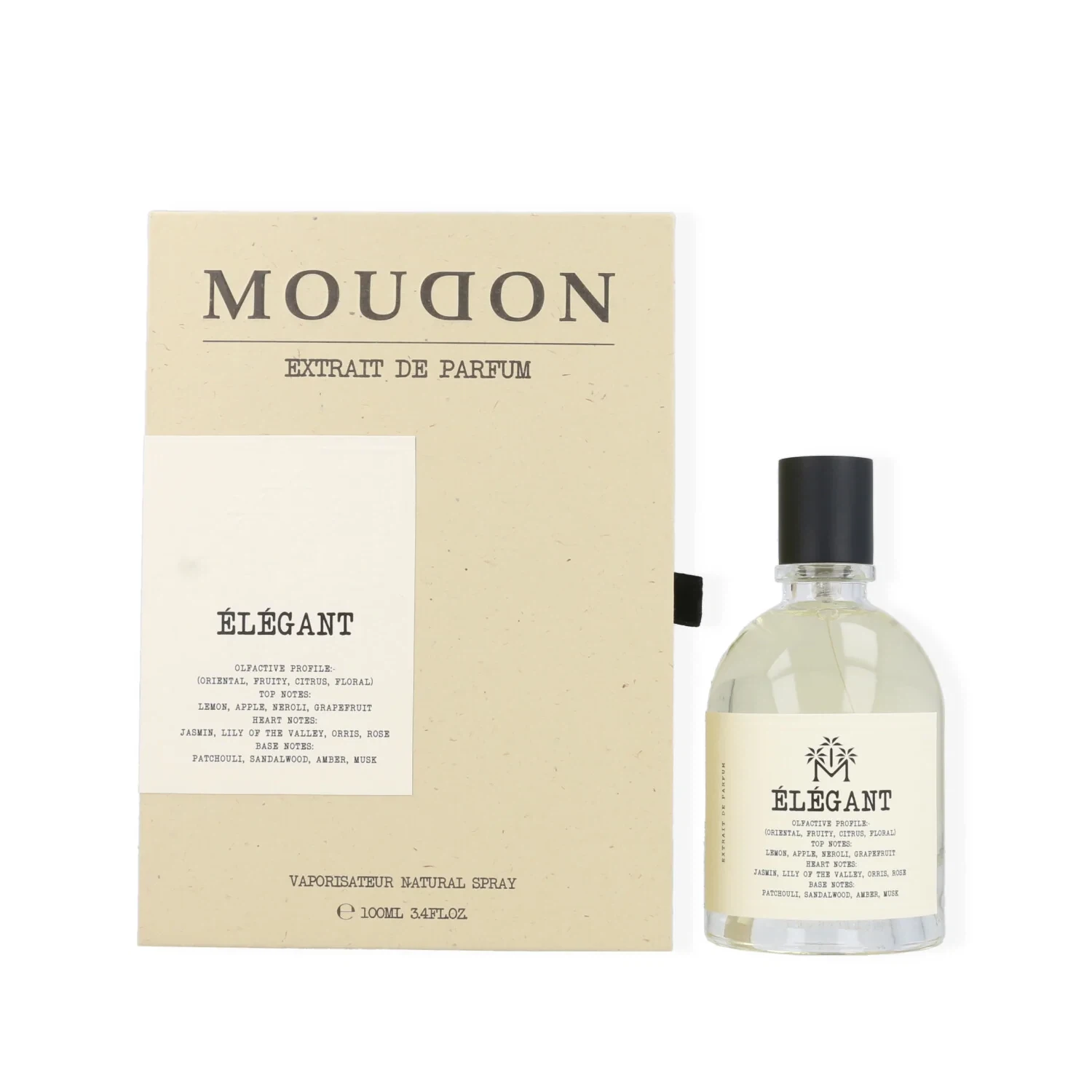 Moudon Elegant manufacturer bottle, linked from the supplied product catalogue.