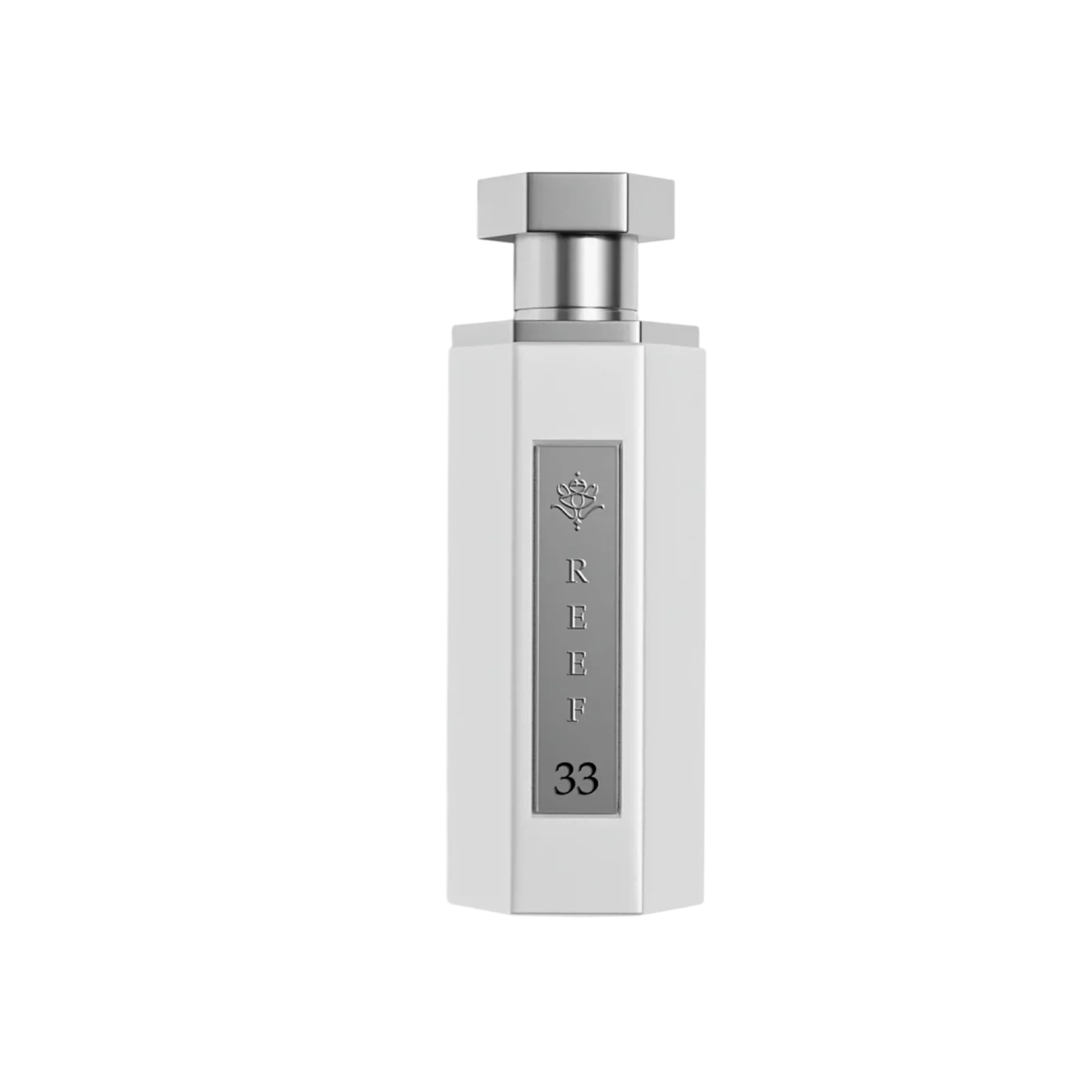 Reef Perfumes Reef 33 White Fruity manufacturer bottle, linked from the supplied product catalogue.