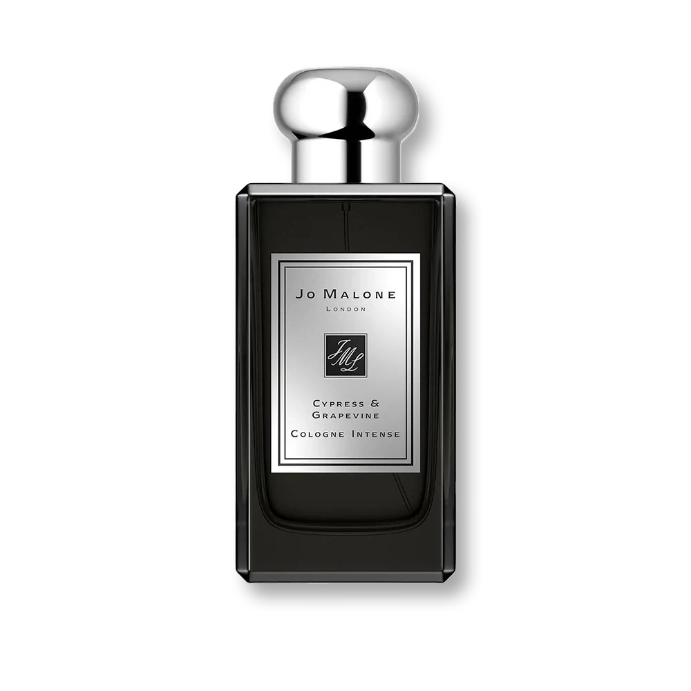 Jo Malone Cypress & Grapevine Intense manufacturer bottle, linked from the supplied product catalogue.