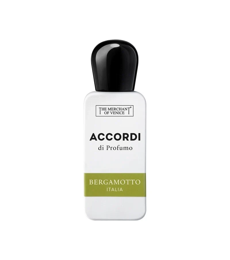 The Merchant of Venice Accordi di Profumo Bergamotto Italia Citrus manufacturer bottle, linked from the supplied product catalogue.