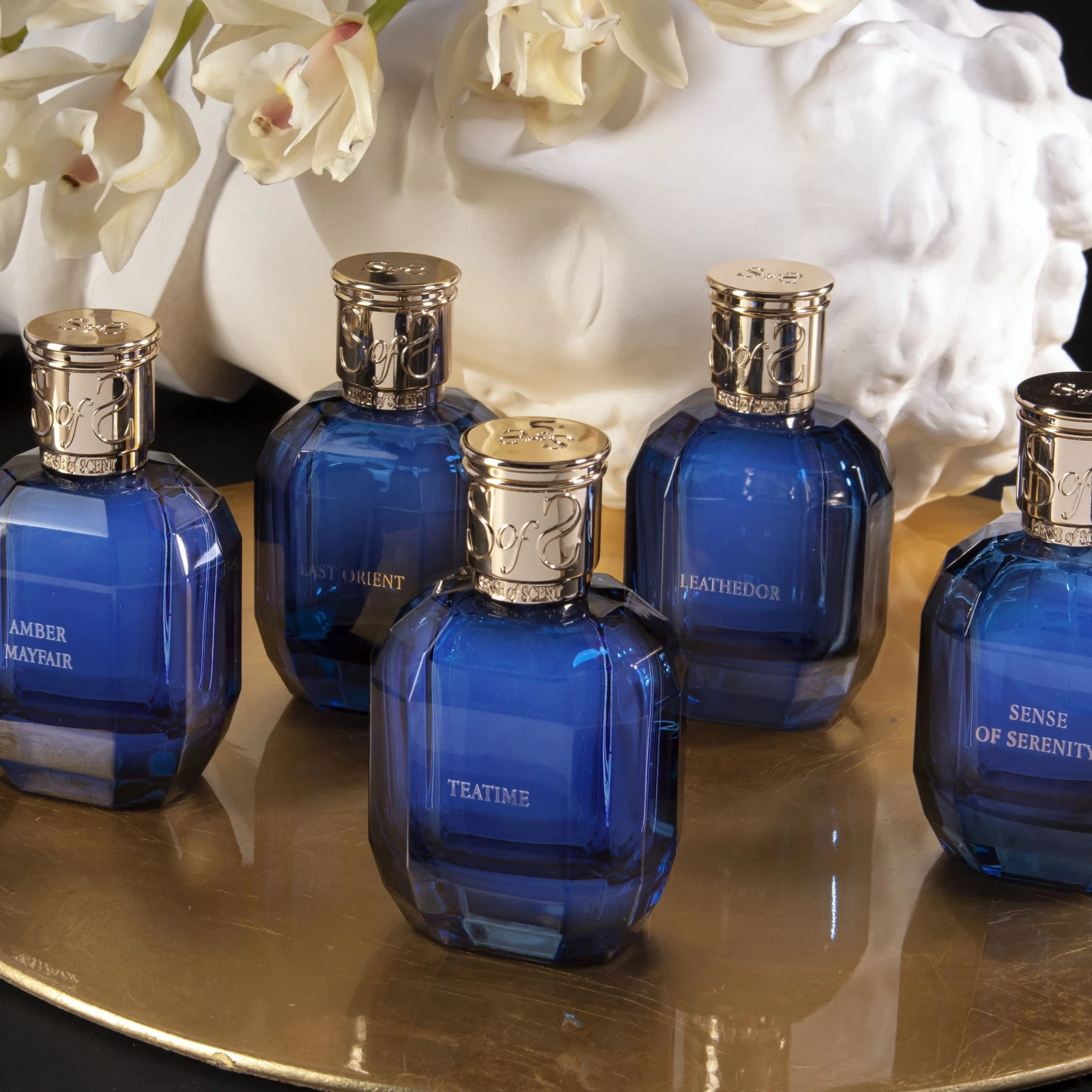 Sense Of Scent Mayfair Collection Teatime manufacturer bottle, linked from the supplied product catalogue.