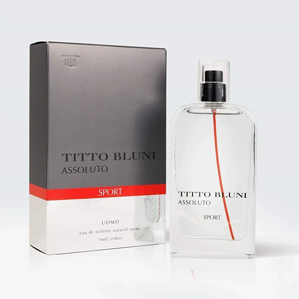 Titto Bluni Assoluto Sport Uomo manufacturer bottle, linked from the supplied product catalogue.
