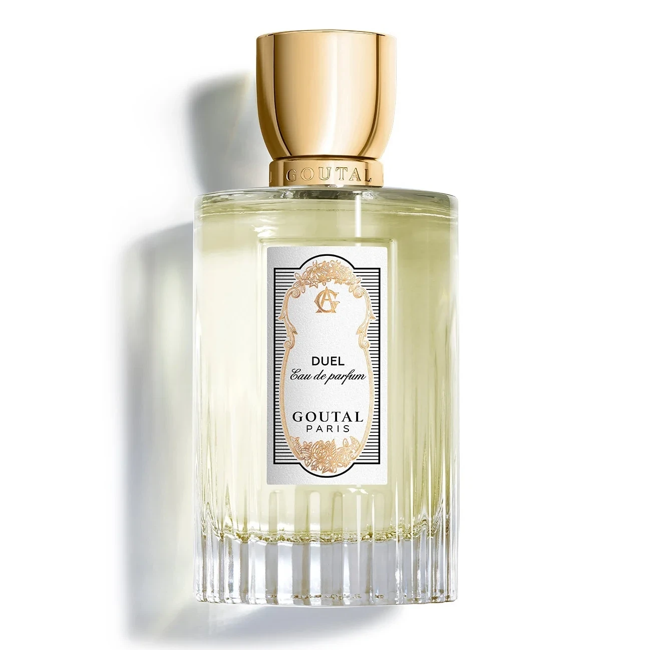 Goutal Duel Woody Aromatic manufacturer bottle, linked from the supplied product catalogue.