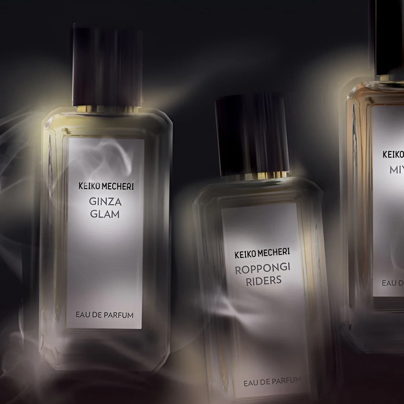 Keiko Mecheri Ginza Glam manufacturer bottle, linked from the supplied product catalogue.
