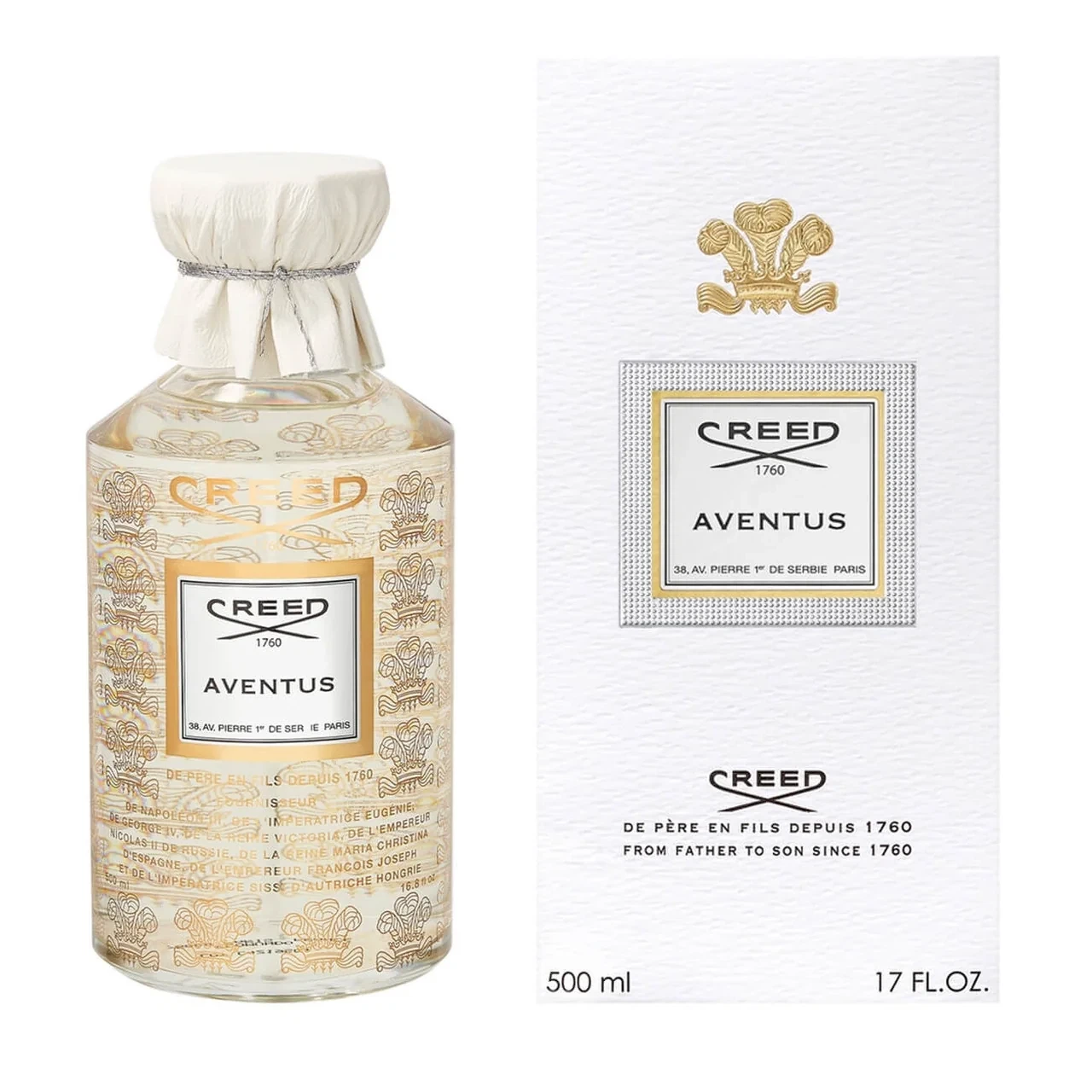 Creed Aventus Splash manufacturer bottle, linked from the supplied product catalogue.