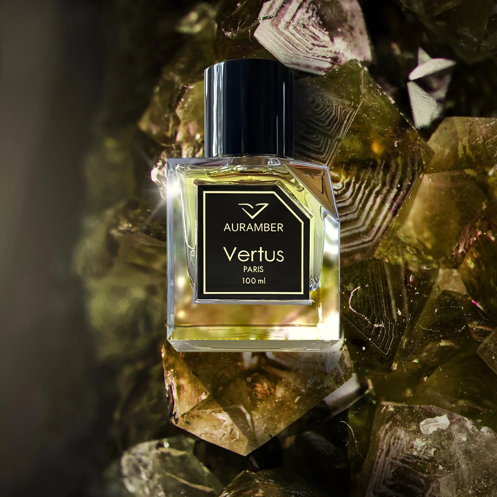 Vertus Auramber manufacturer bottle, linked from the supplied product catalogue.