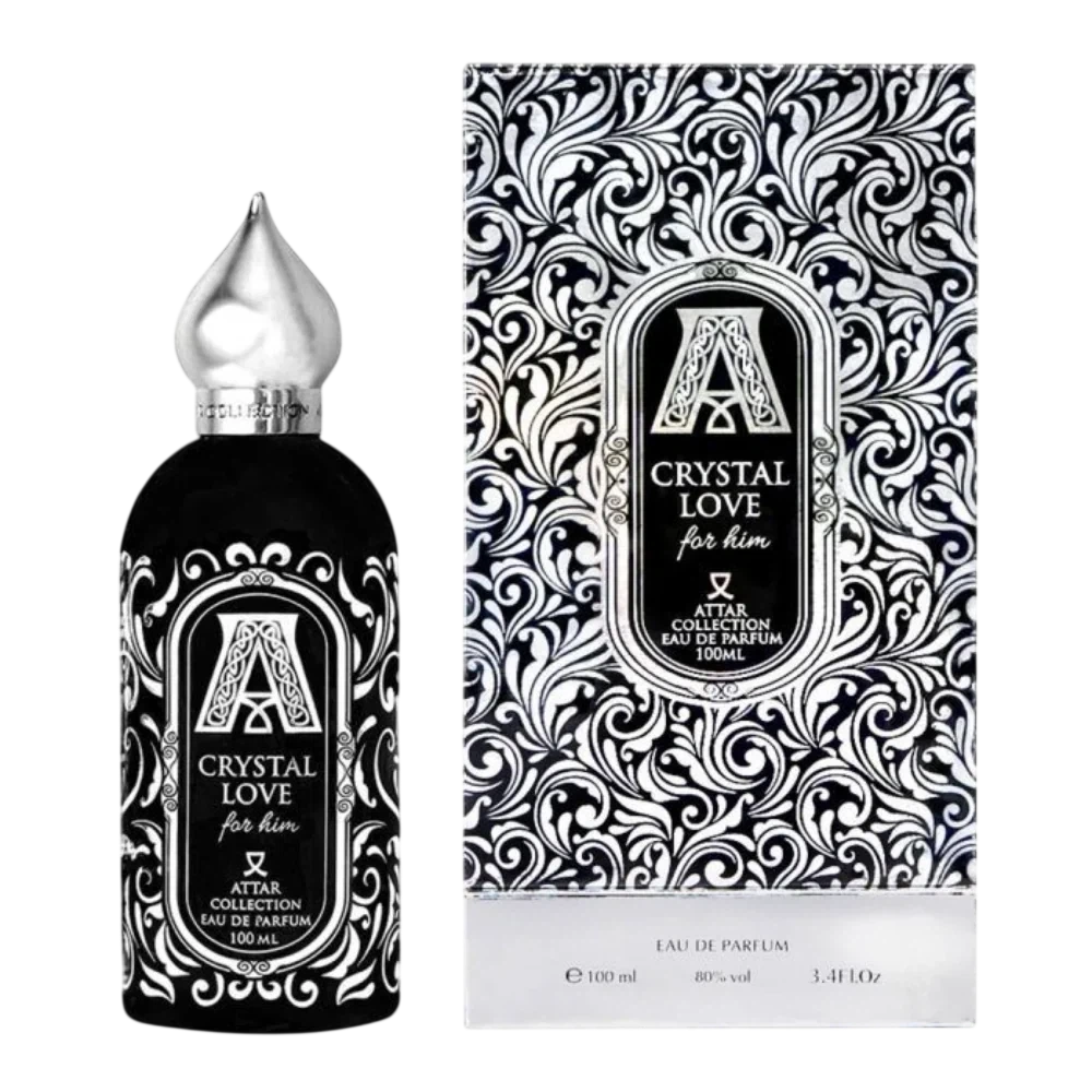Attar Collection Crystal Love for Him manufacturer bottle, linked from the supplied product catalogue.