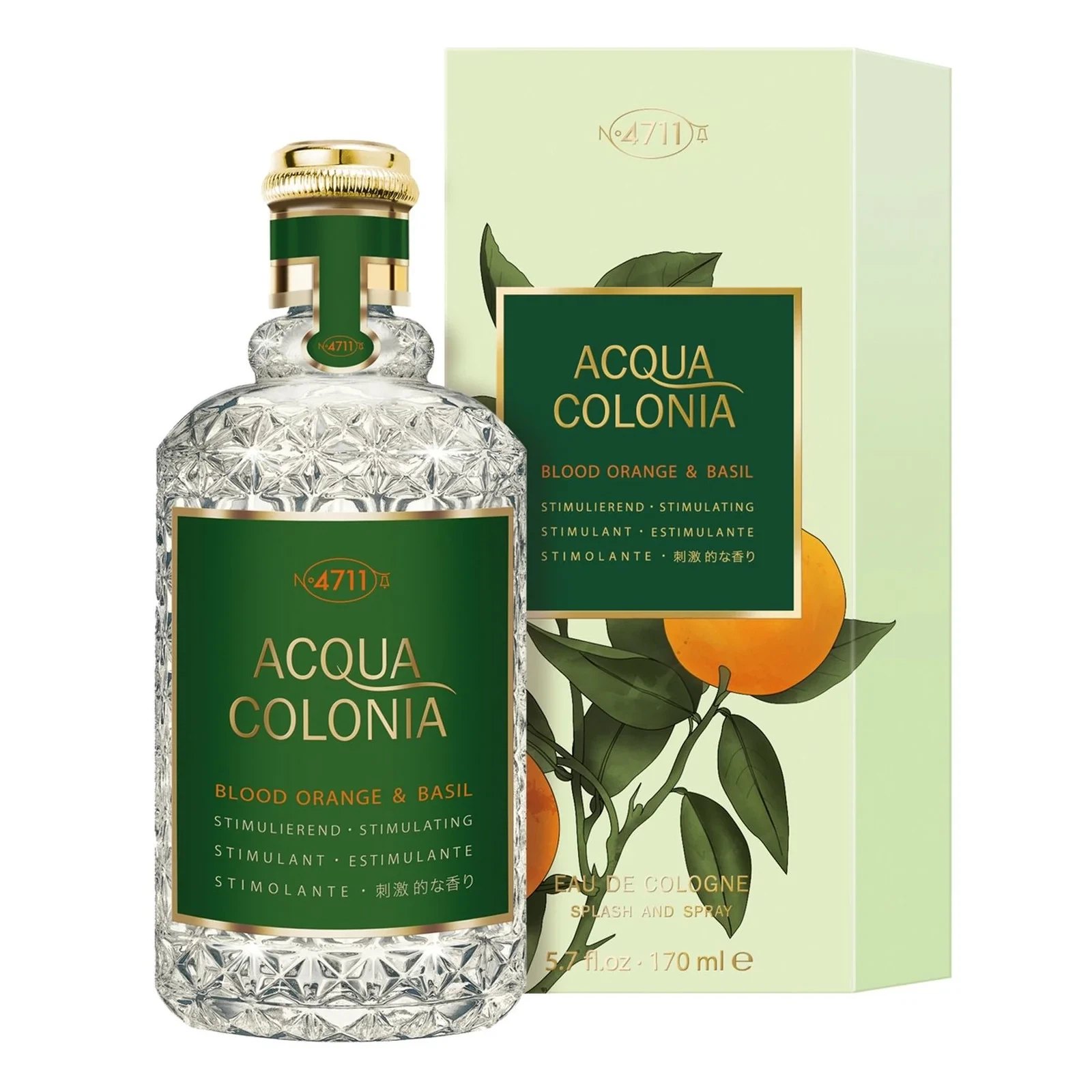 No. 4711 Acqua Colonia Blood Orange & Basil manufacturer bottle, linked from the supplied product catalogue.