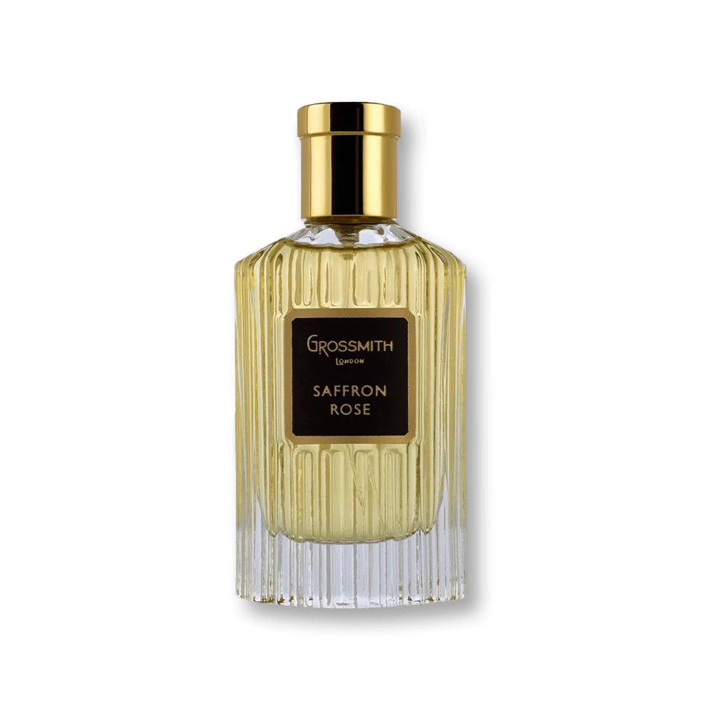 Grossmith Saffron Rose manufacturer bottle, linked from the supplied product catalogue.