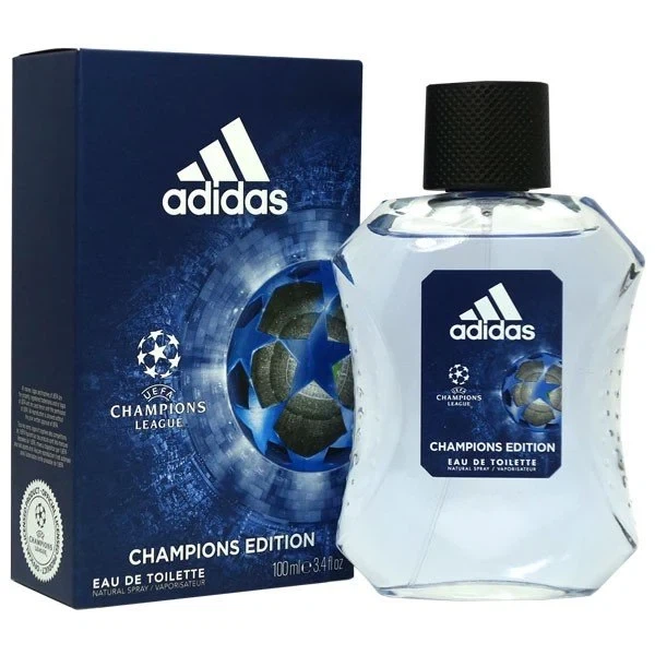 Adidas CHAMPIONS LEAGUE CHAMPIONS EDITION manufacturer bottle, linked from the supplied product catalogue.