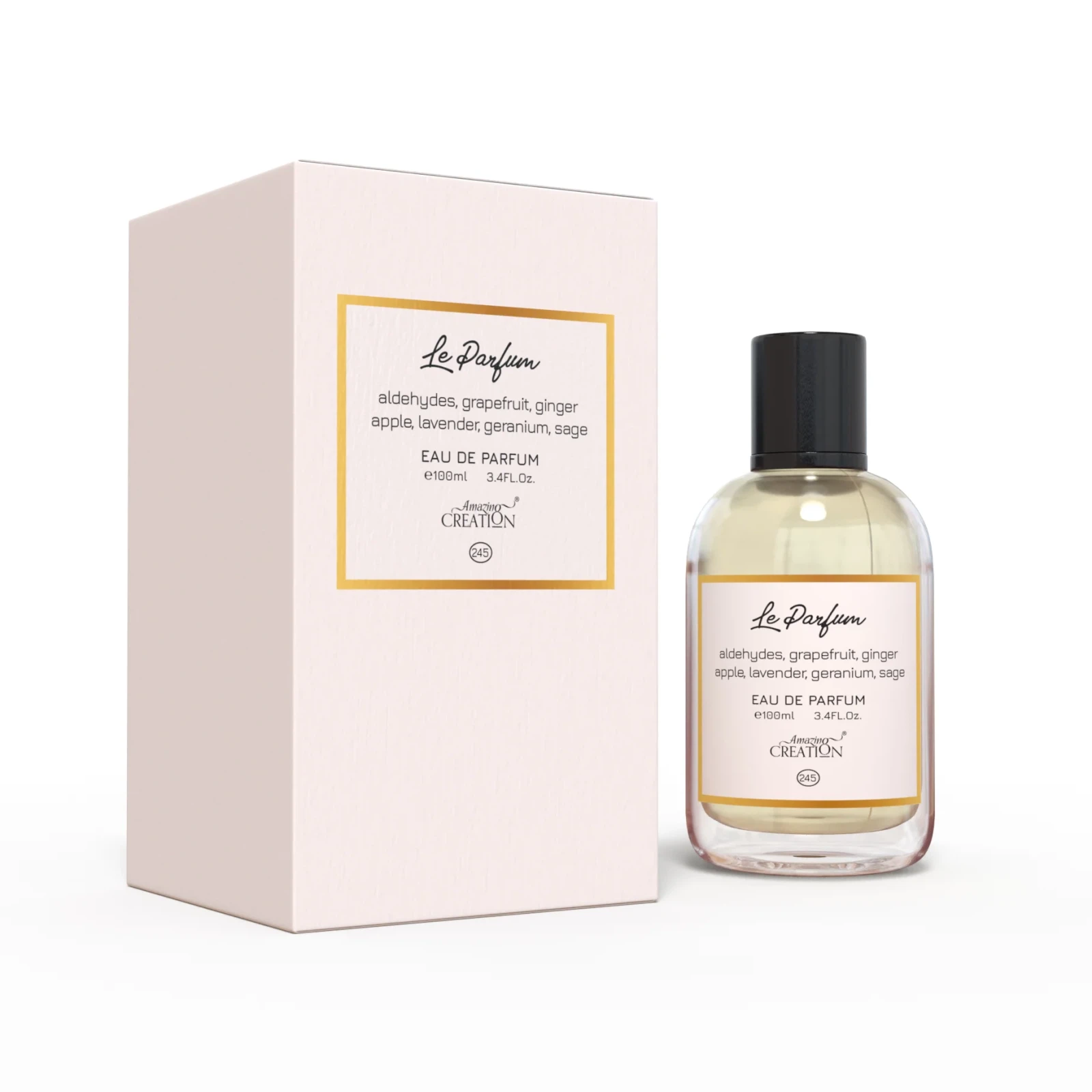 Amazing Creation Le Parfum PFB 245 manufacturer bottle, linked from the supplied product catalogue.