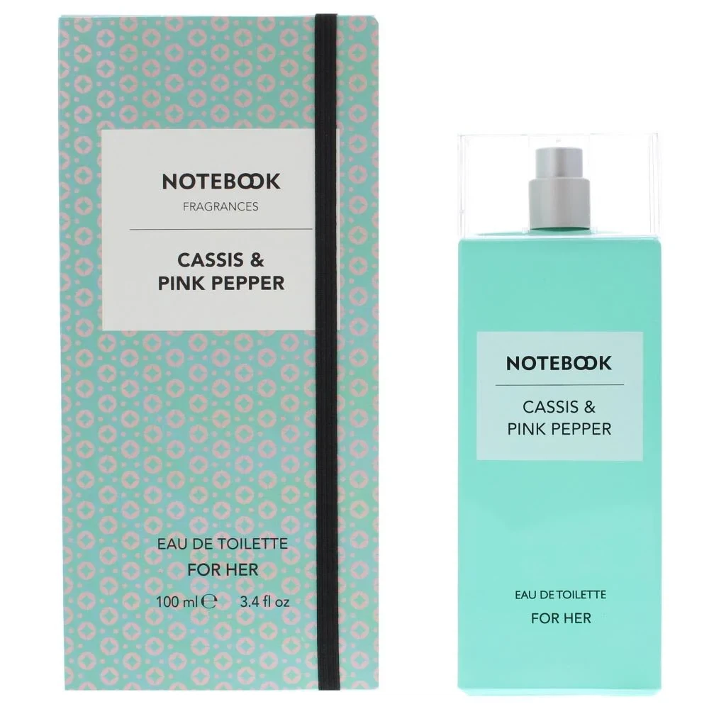 Notebook CASSIS & PINK PEPPER manufacturer bottle, linked from the supplied product catalogue.