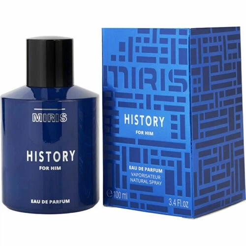 Miris History For Him manufacturer bottle, linked from the supplied product catalogue.