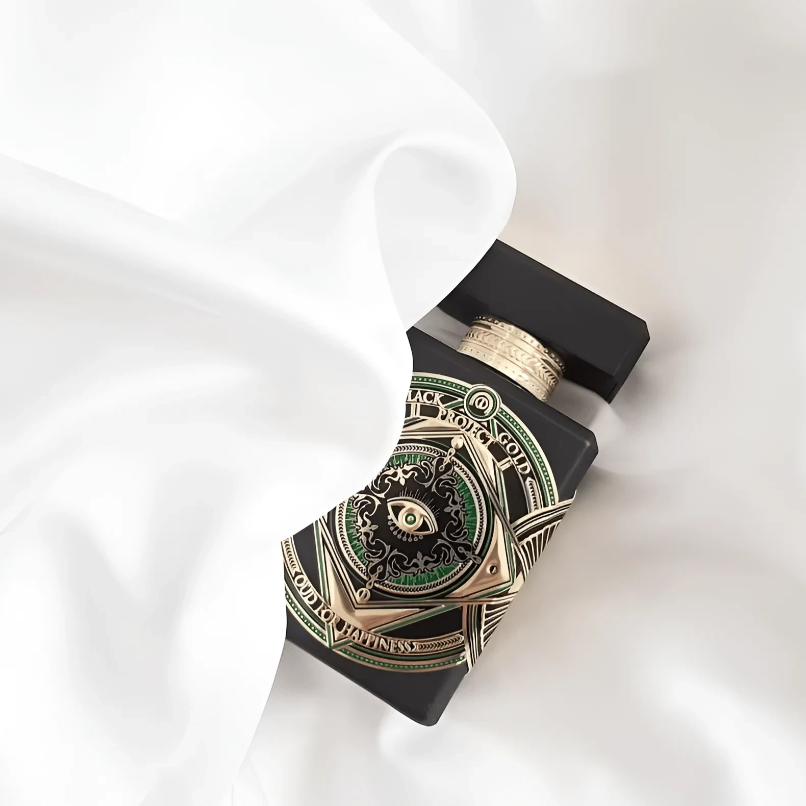 Initio Parfums Black Gold Oud For Happiness manufacturer bottle, linked from the supplied product catalogue.