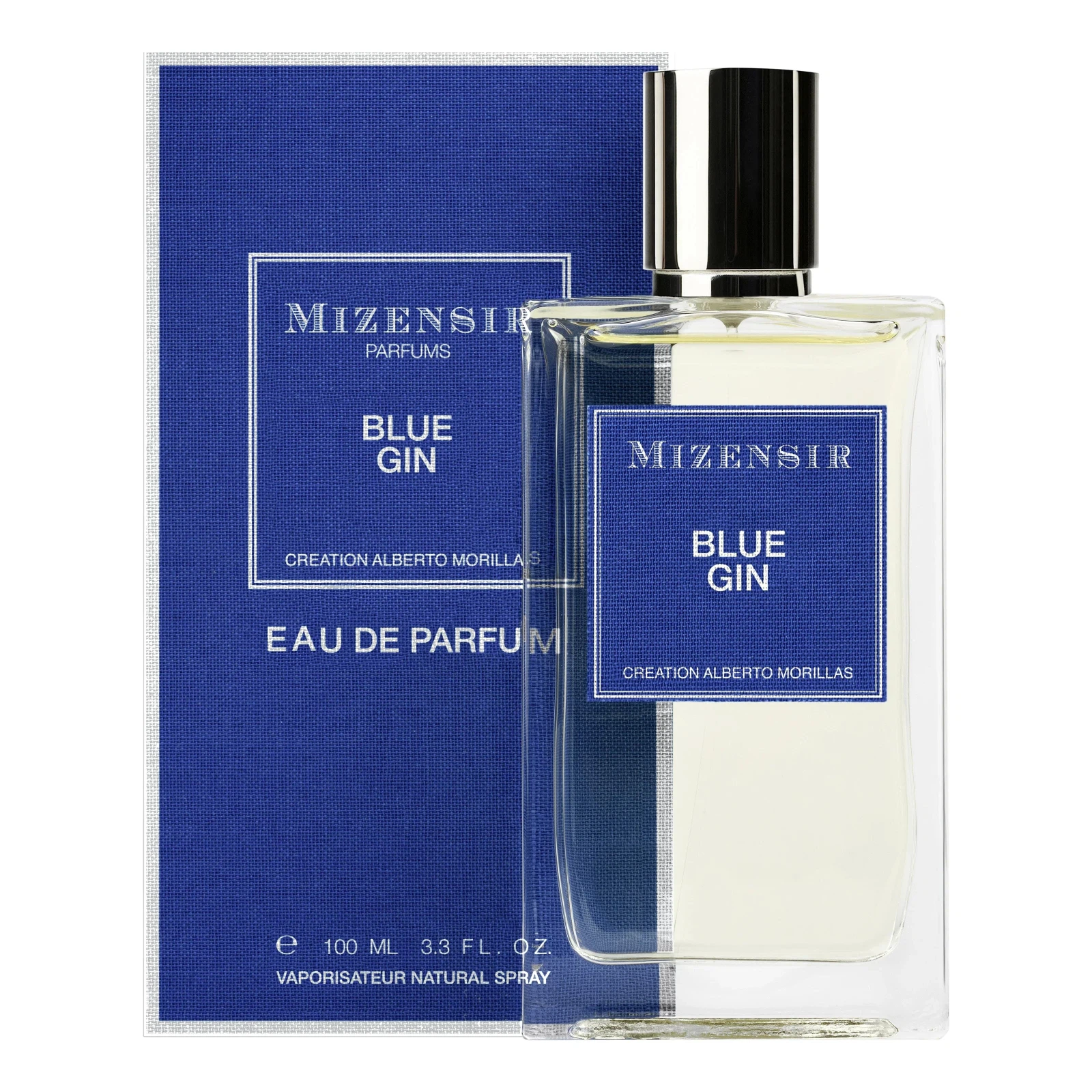 Mizensir Blue Gin Ch manufacturer bottle, linked from the supplied product catalogue.