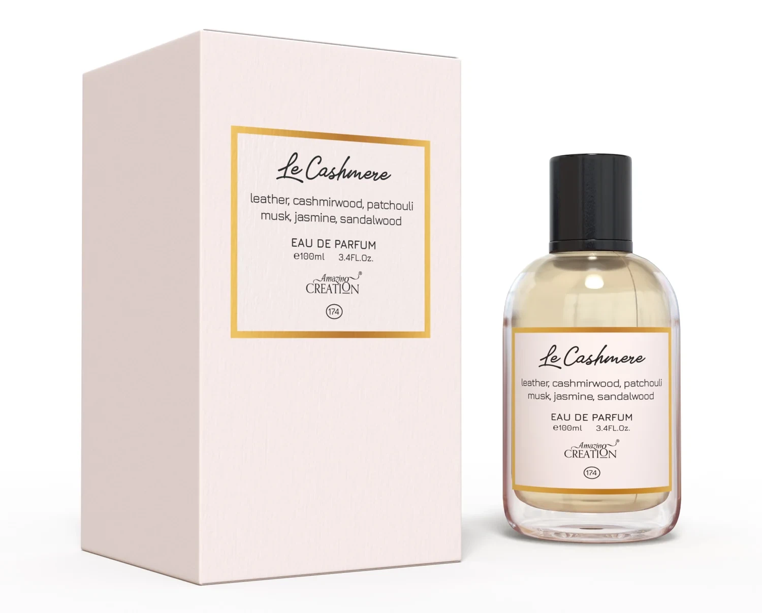 Amazing Creation Le Cashmere PFB 174 manufacturer bottle, linked from the supplied product catalogue.