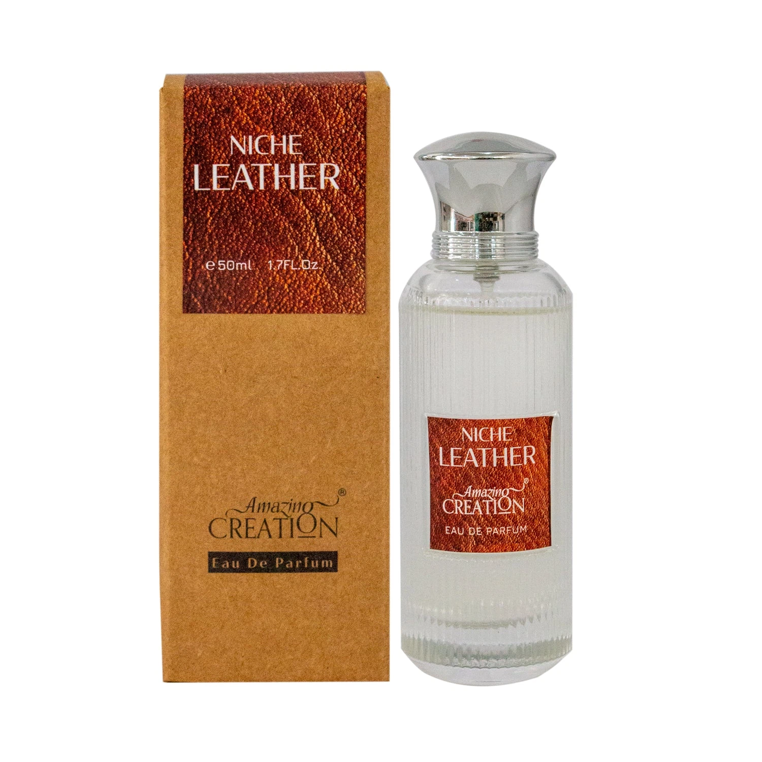 Scent Magic Niche Leather manufacturer bottle, linked from the supplied product catalogue.