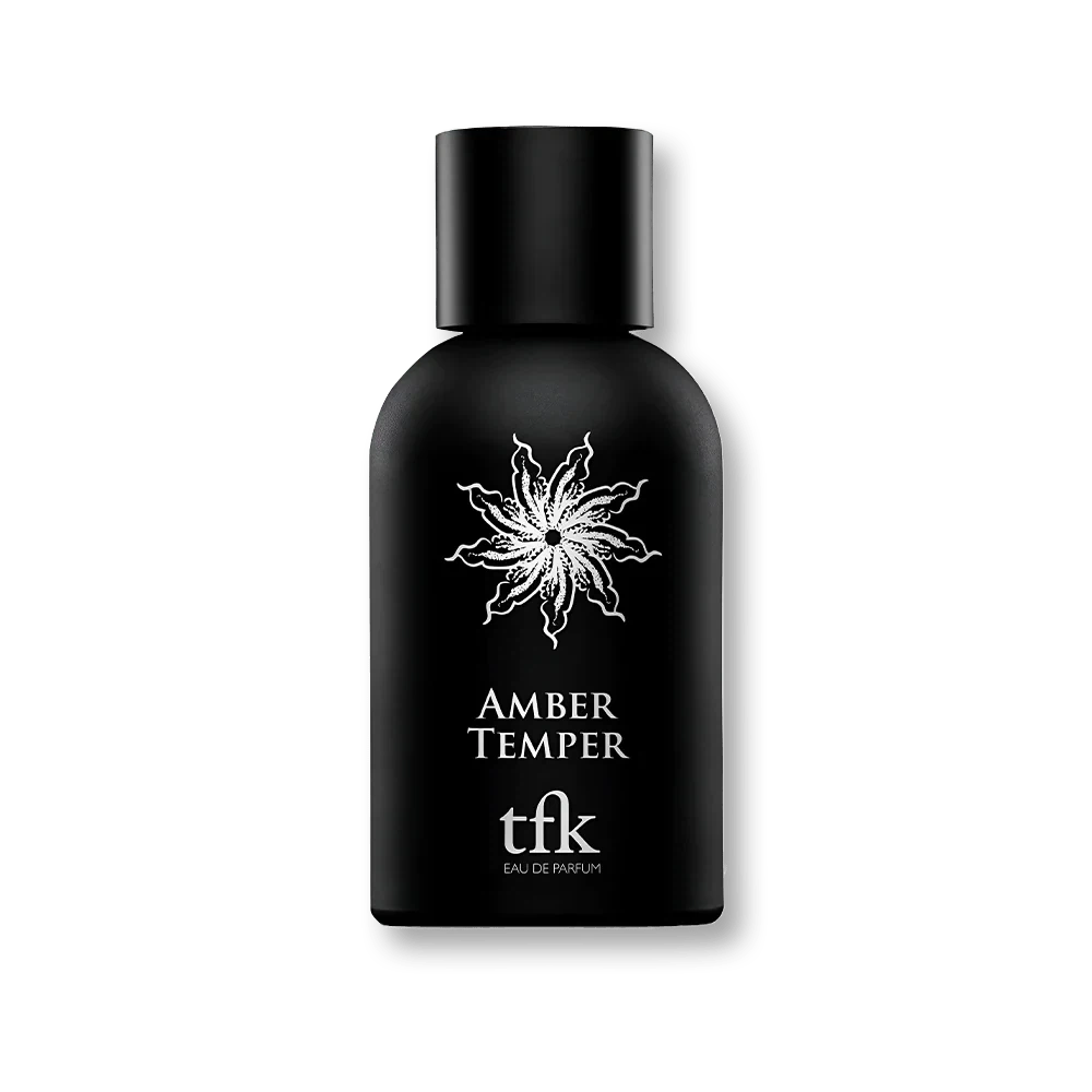 The Fragrance Kitchen Amber Temper manufacturer bottle, linked from the supplied product catalogue.
