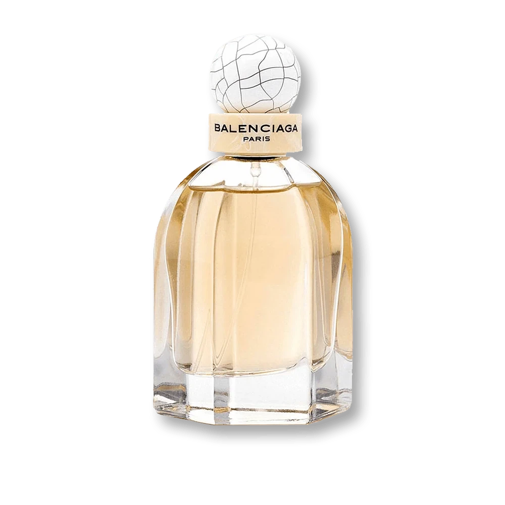 Balenciaga "PARIS 10 AVENUE GEORGE V" manufacturer bottle, linked from the supplied product catalogue.