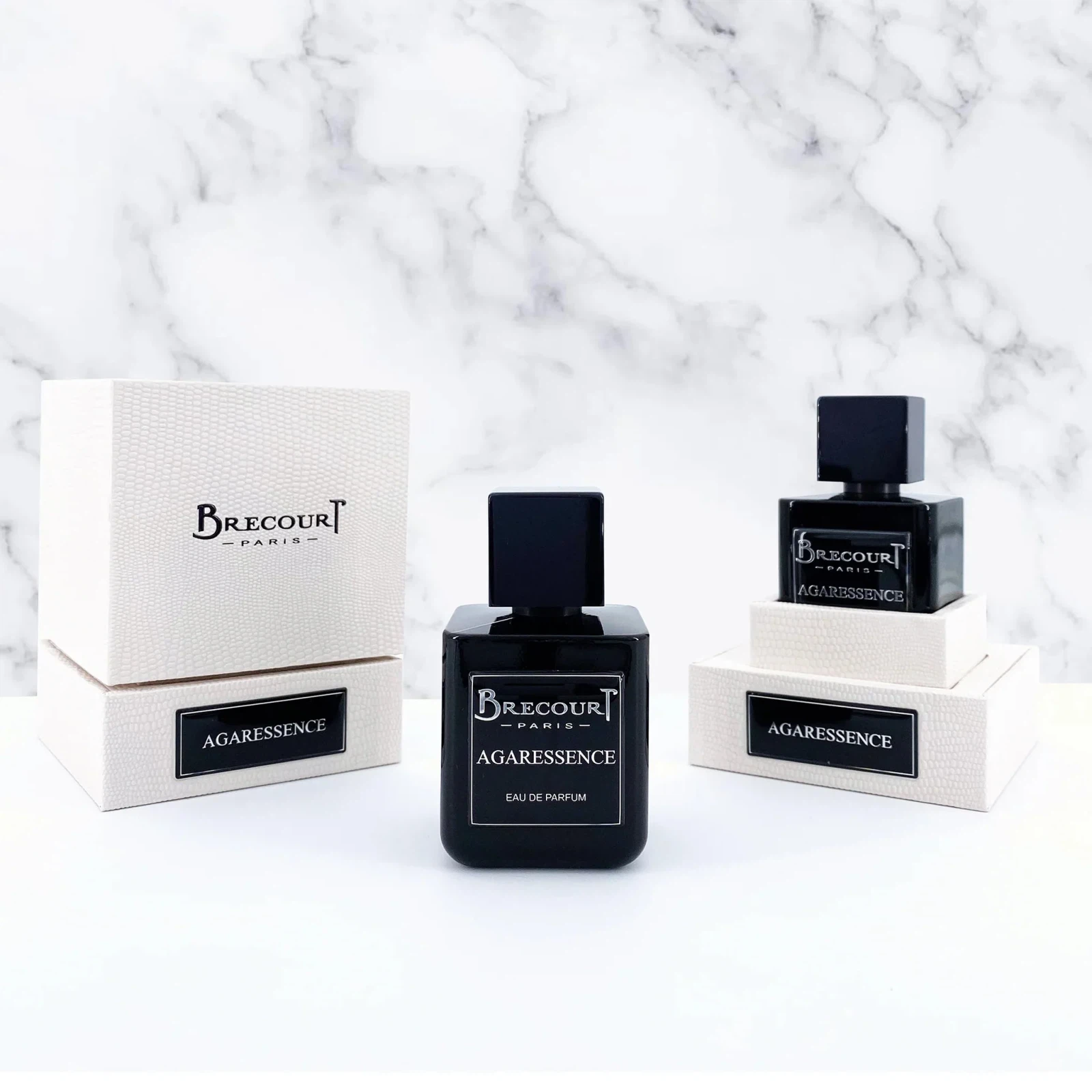 Brecourt Agaressence manufacturer bottle, linked from the supplied product catalogue.