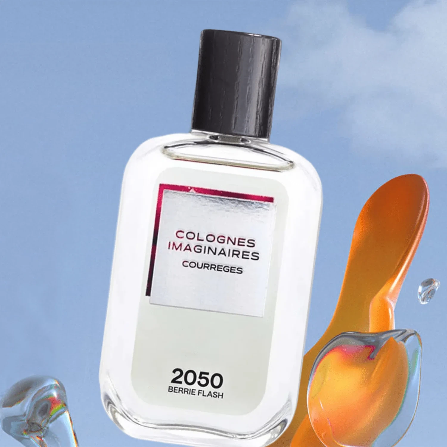 Courreges Colognes Imaginaires 2050 Berrie Flash manufacturer bottle, linked from the supplied product catalogue.