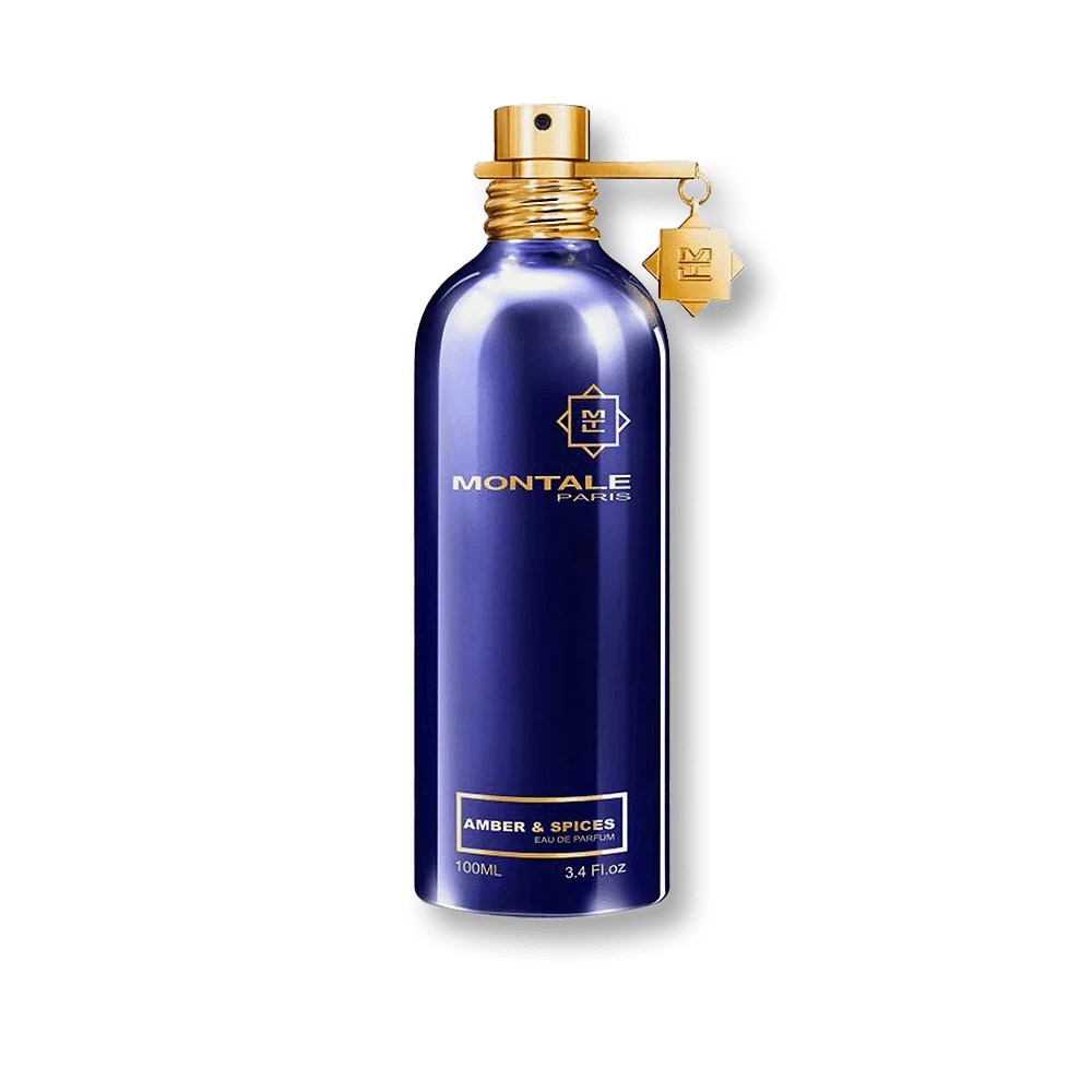 Montale Amber & Spices manufacturer bottle, linked from the supplied product catalogue.