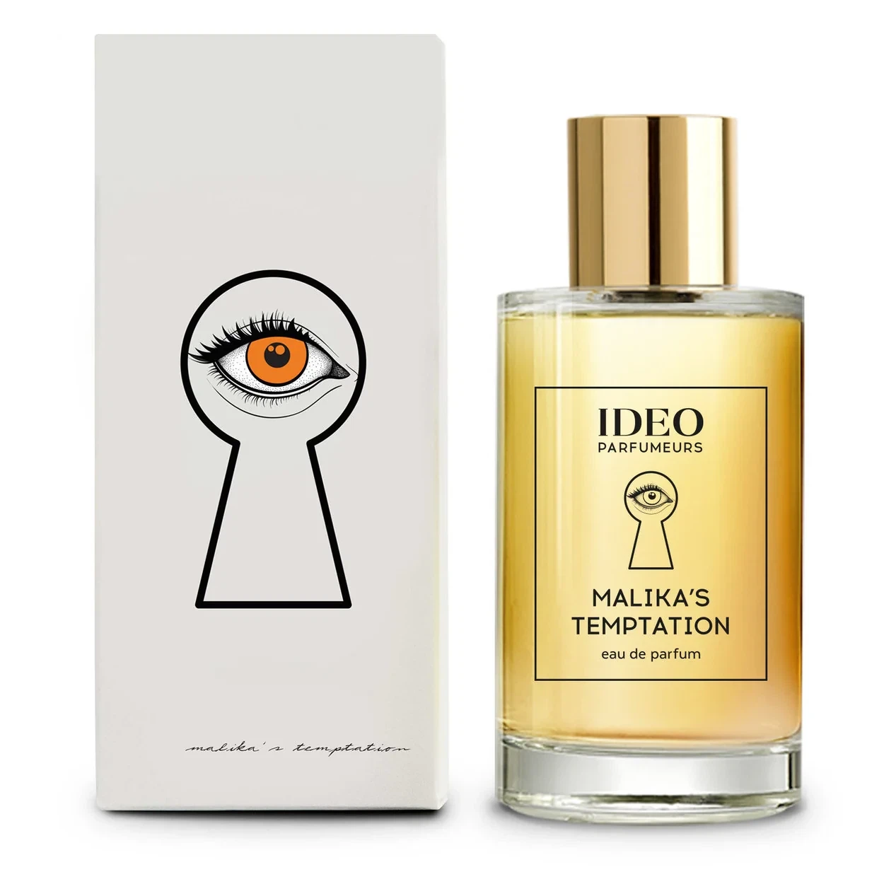 Ideo Parfumeurs Malika'S Temptation manufacturer bottle, linked from the supplied product catalogue.
