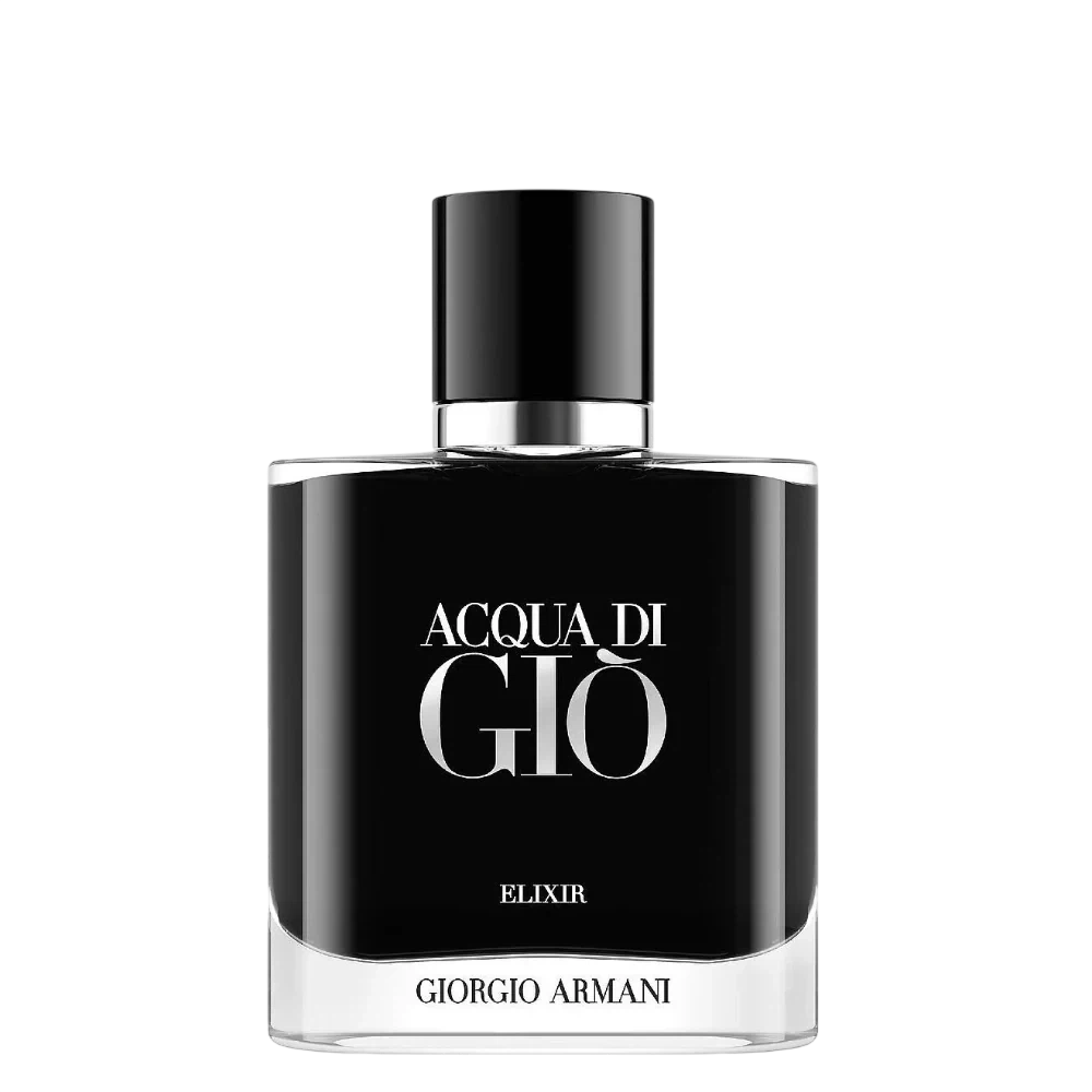Giorgio Armani Acqua Di Gio Elixir Parfum Woody Aromatic manufacturer bottle, linked from the supplied product catalogue.