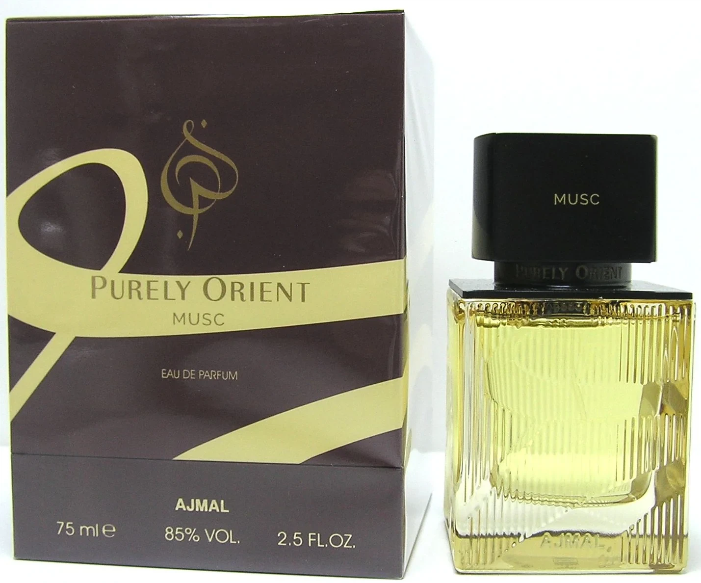 Ajmal Purely Orient Musc manufacturer bottle, linked from the supplied product catalogue.
