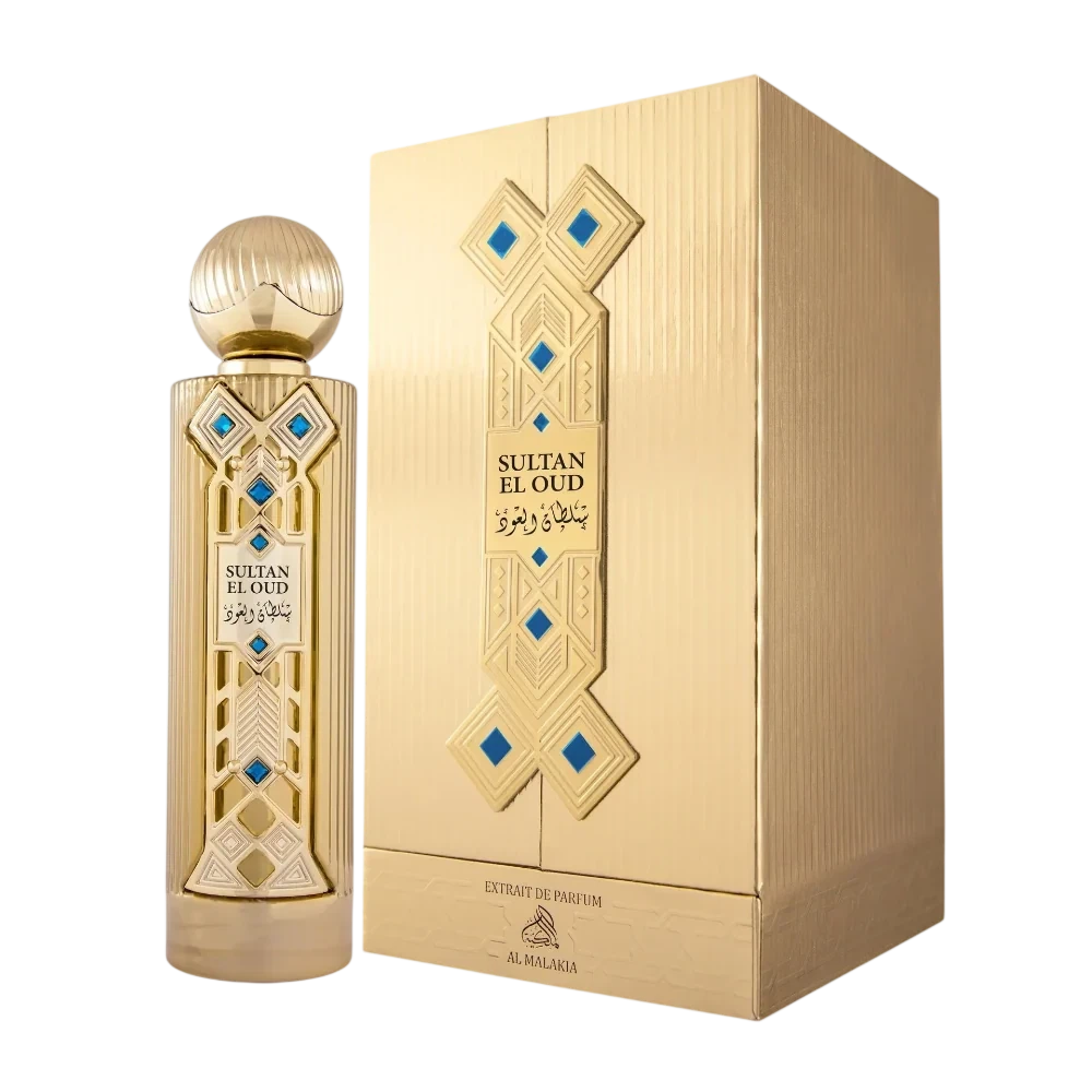 Al Malakia Sultan El Oud oriental‐woody manufacturer bottle, linked from the supplied product catalogue.