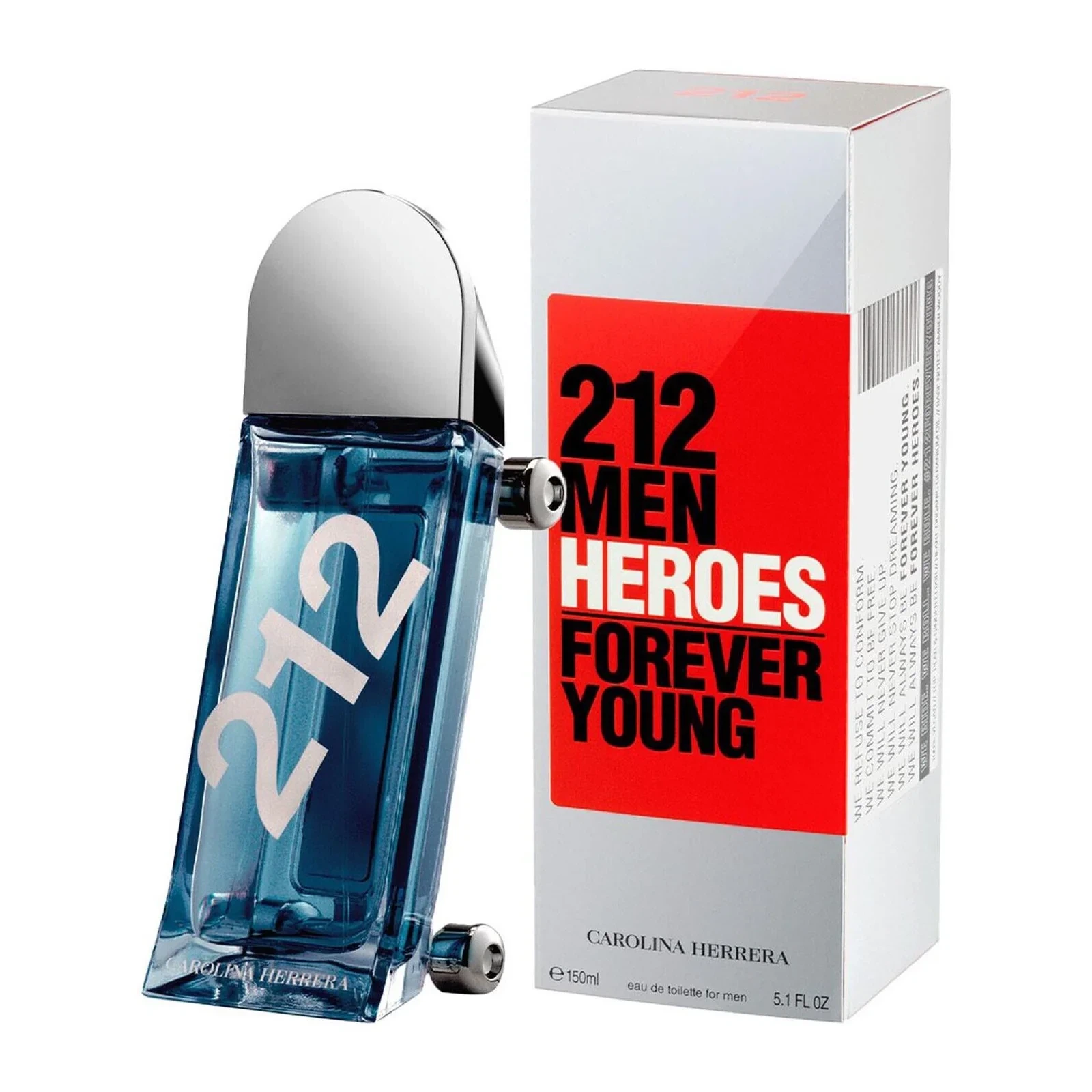 Carolina Herrera 212 Heroes Forever Young Men manufacturer bottle, linked from the supplied product catalogue.
