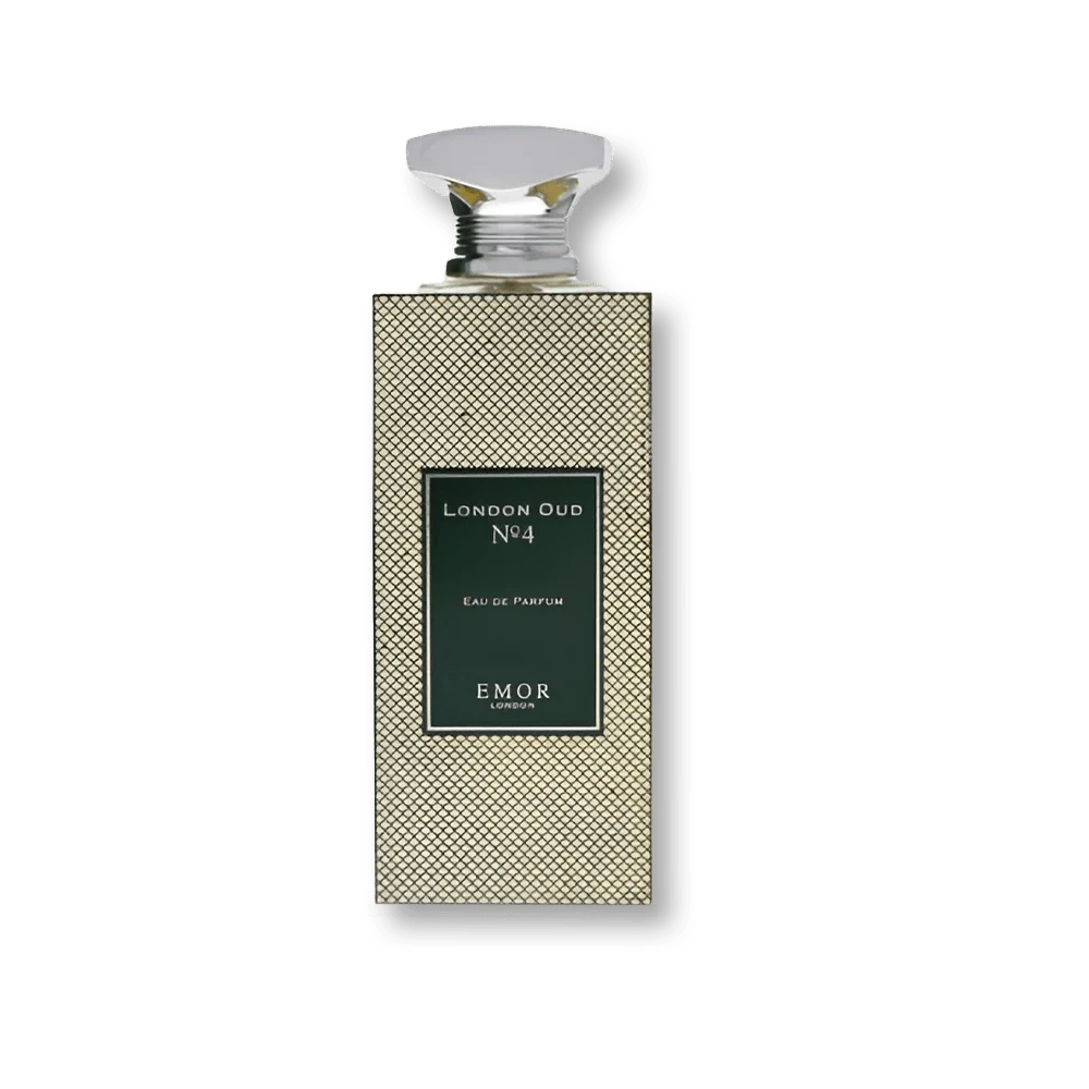 Emor London Oud No.4 manufacturer bottle, linked from the supplied product catalogue.