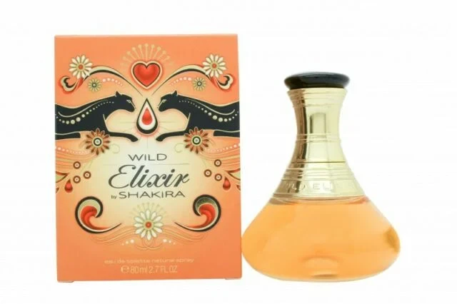Shakira Wild Elixir manufacturer bottle, linked from the supplied product catalogue.