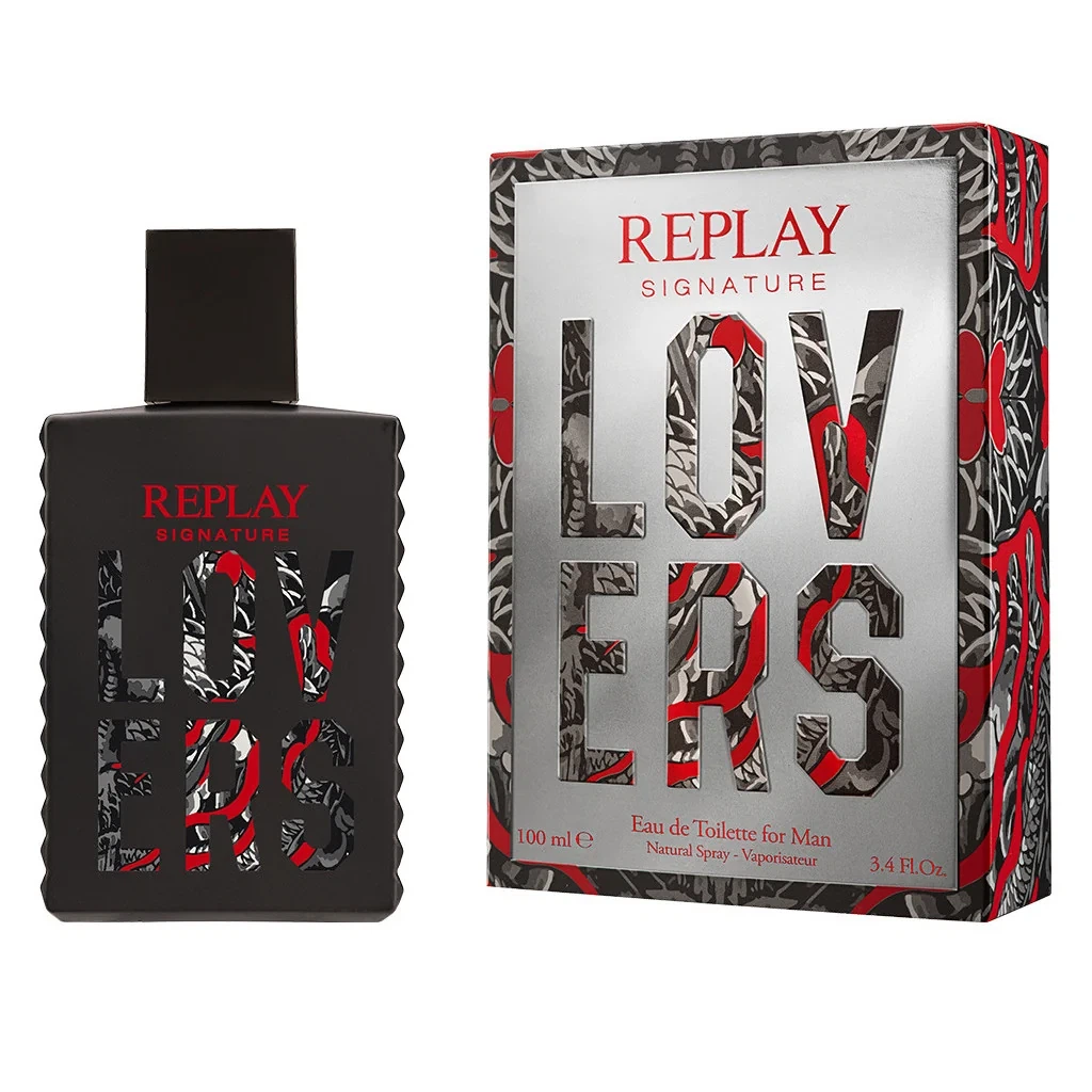 Replay Signature Lovers (Men) manufacturer bottle, linked from the supplied product catalogue.