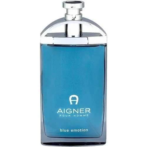 Aigner BLUE EMOTION manufacturer bottle, linked from the supplied product catalogue.